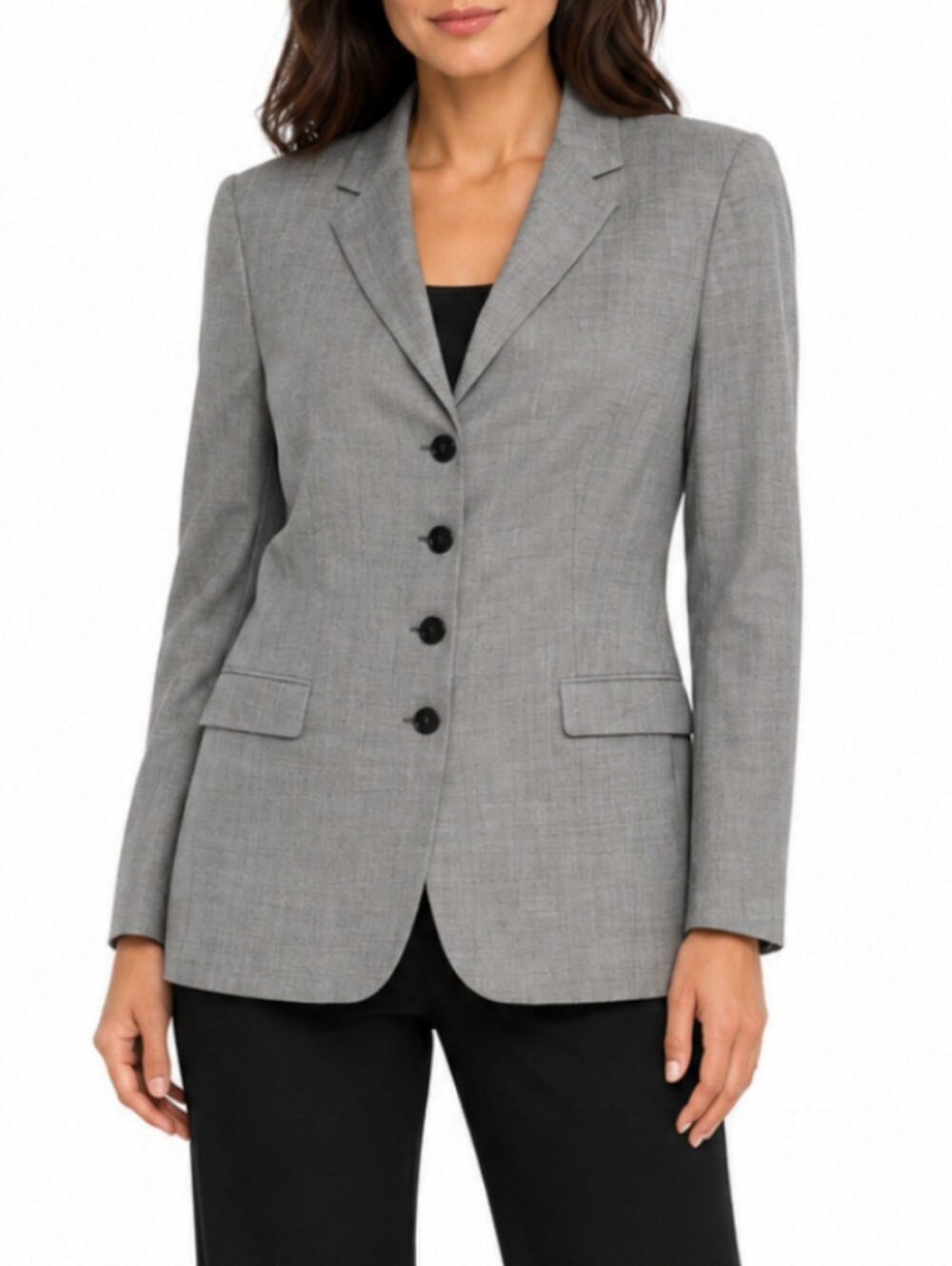 Piazza Sempione Gray Wool Blazer Size M Quiet Luxury Minimalist Corporate Chic
